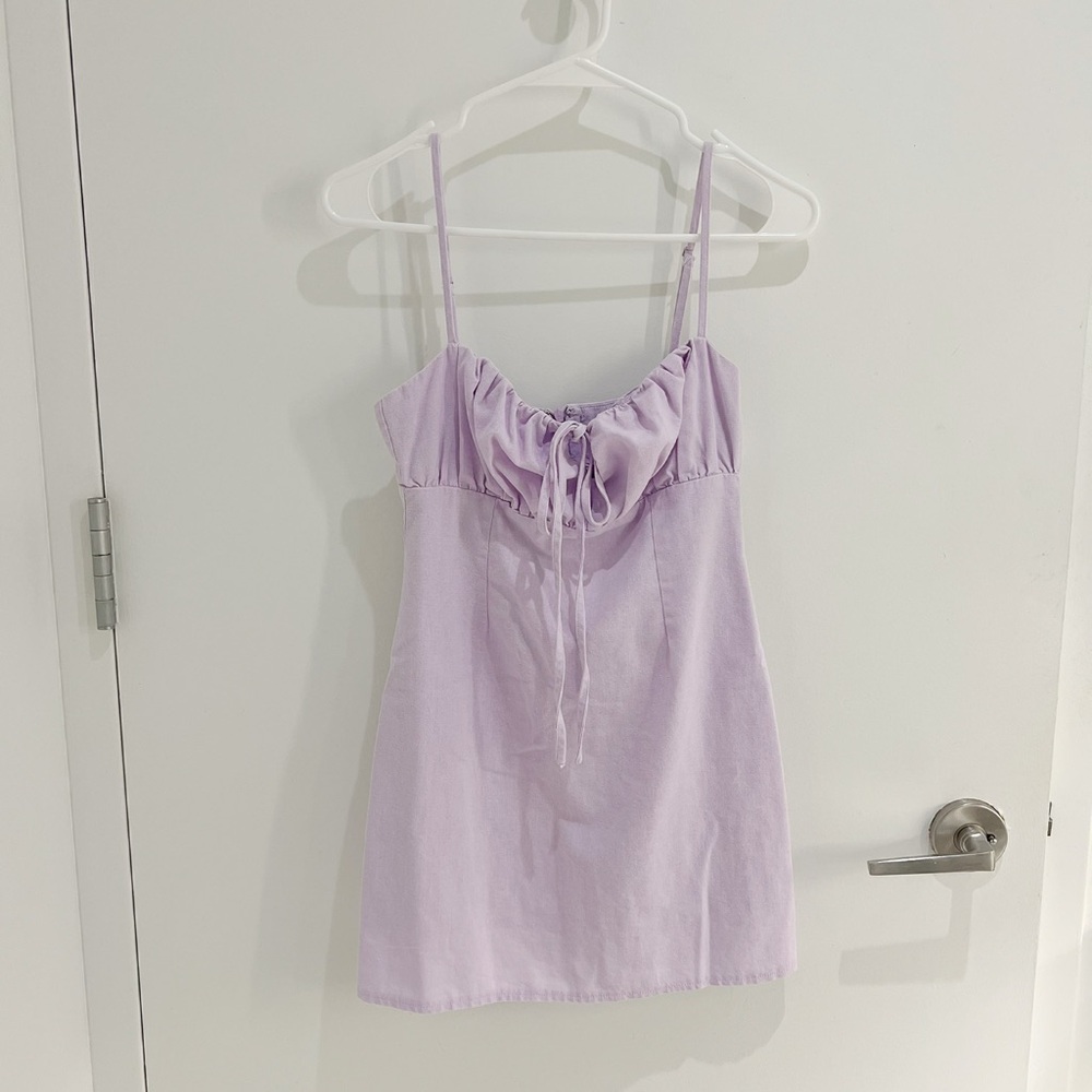 Lavender Lilac Spaghetti Strap Mini Dress
